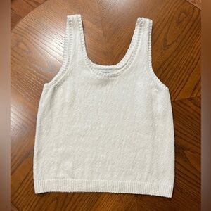 Evereve White Knit Sleeveless Top